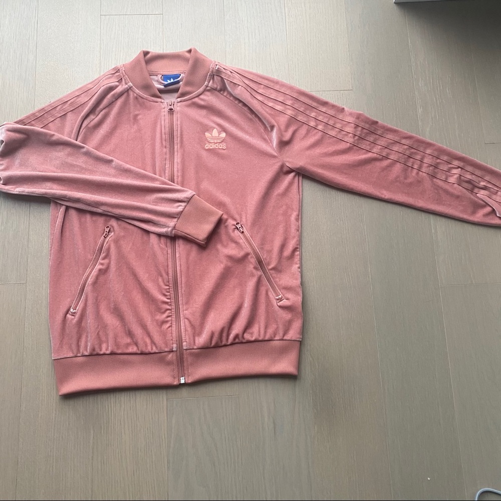Adidas Pink Velvet Track Jacket